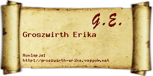 Groszwirth Erika névjegykártya
